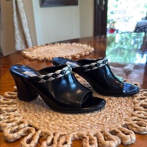 Brighton Black Mules with Classic Design